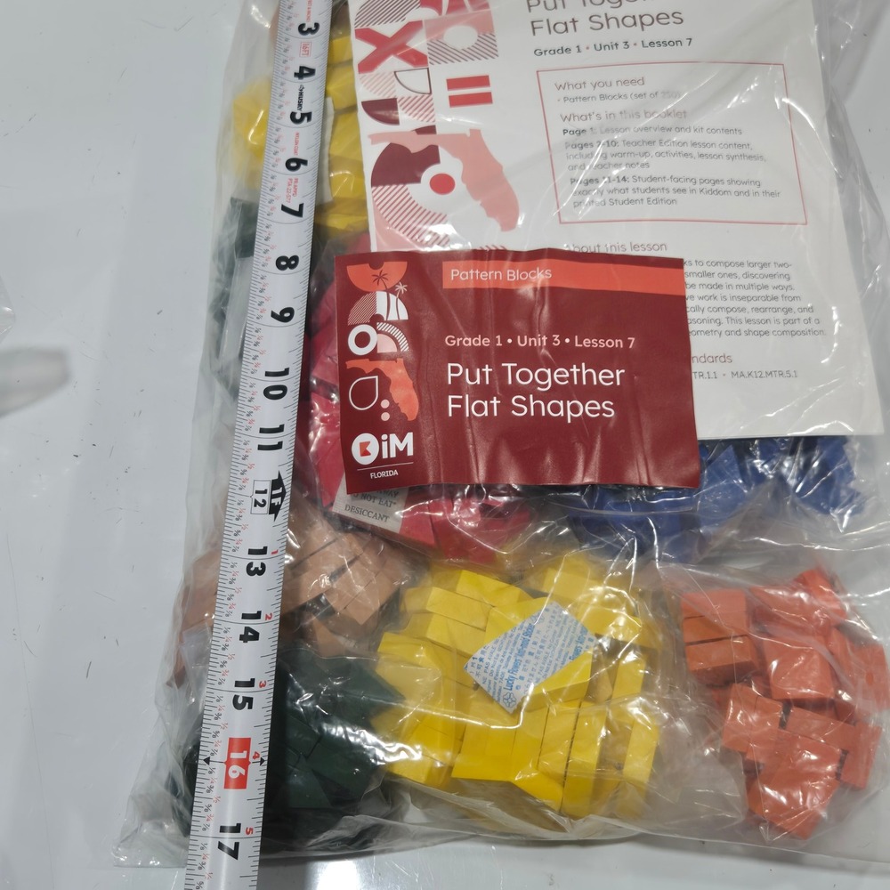 IM Florida Pattern Blocks 250pc Grade 1 Unit 3 Lesson 7 Shapes Math Kit samples - Picture 5 of 5